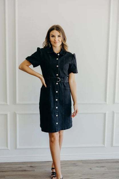 The Rickie Dress in Dark Denim