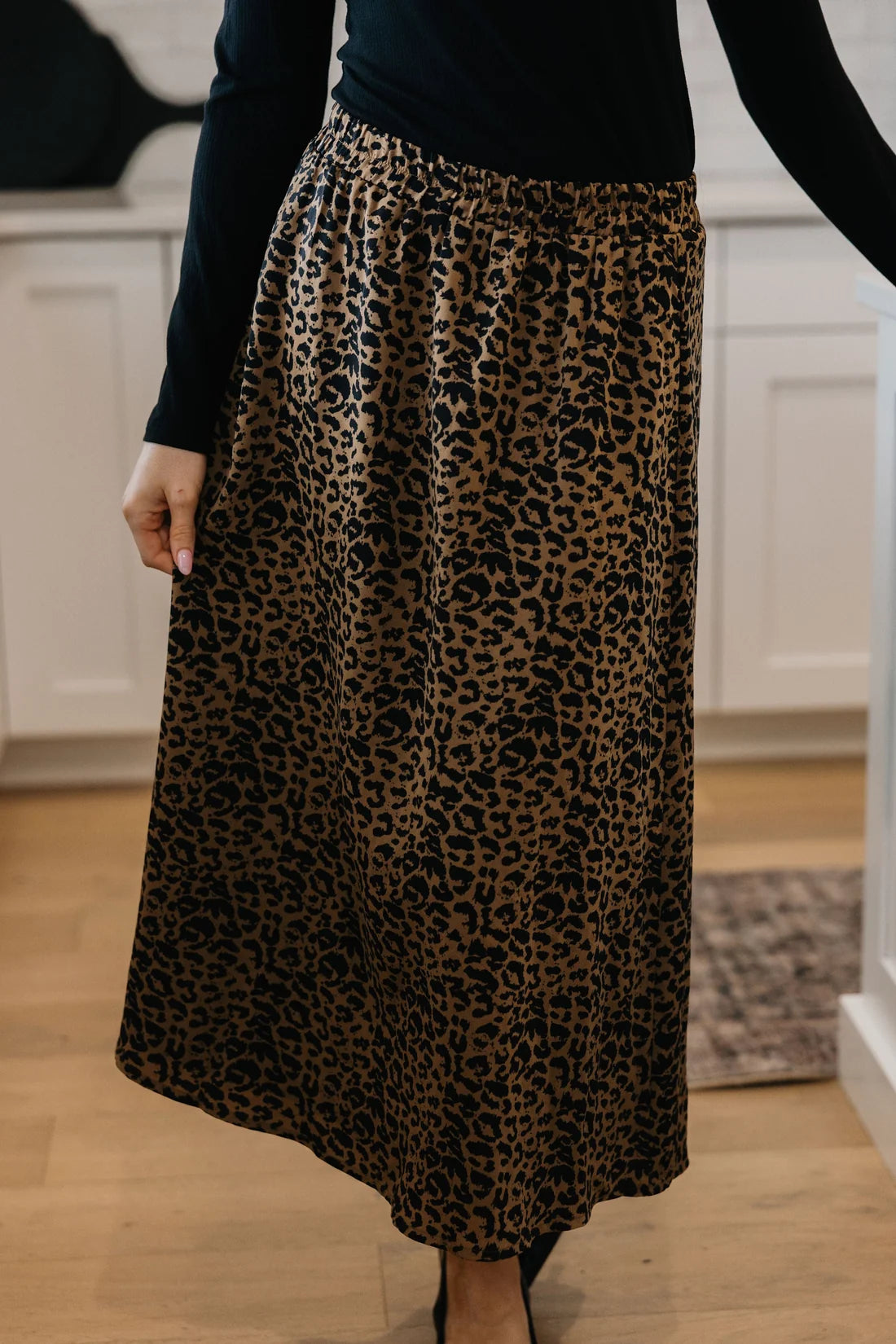 Wild About You Leopard Midi Skirt