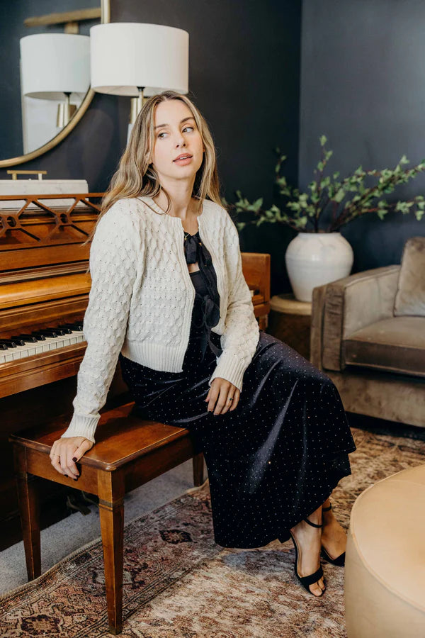 Velvet Bow Cardigan