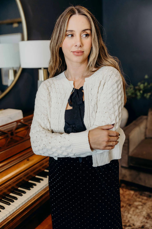 Velvet Bow Cardigan
