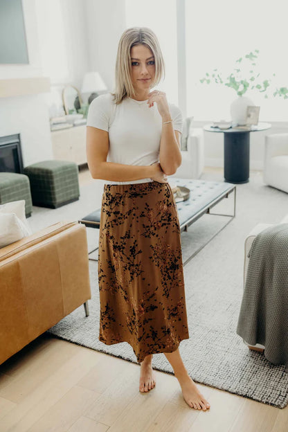 Mulled Velvet Midi Skirt