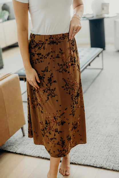 Mulled Velvet Midi Skirt