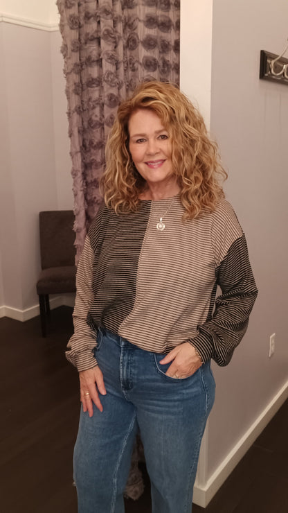 Double Take Stripe Top