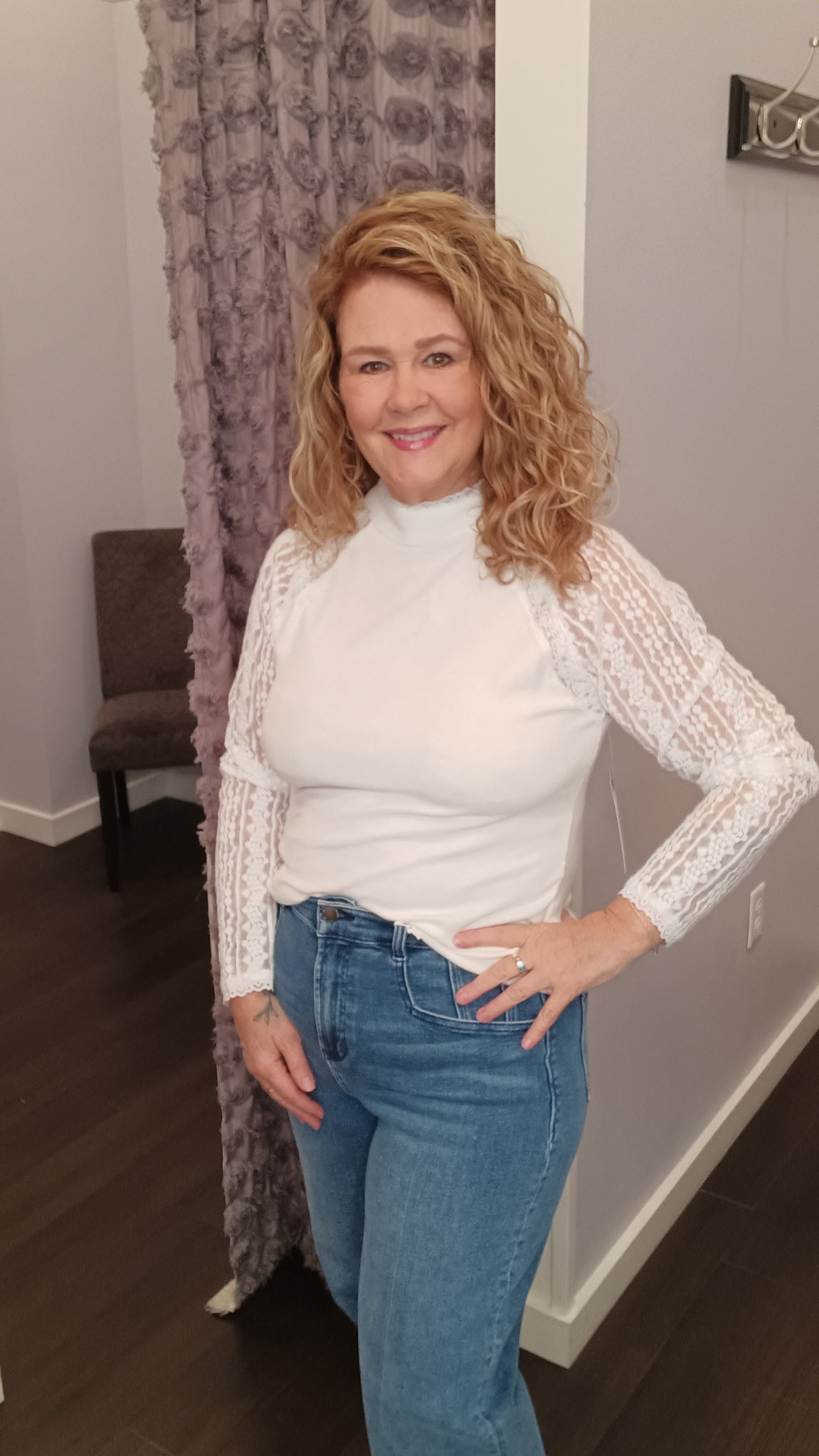 Sweet Serenity Lace Sleeve Top