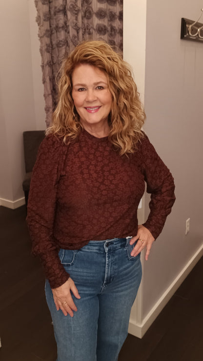 Chocolate Truffle Jacquard Top