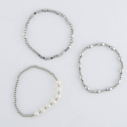 Waterproof Bracelets Narelle Multi Genuine Pearl Stretch Set
