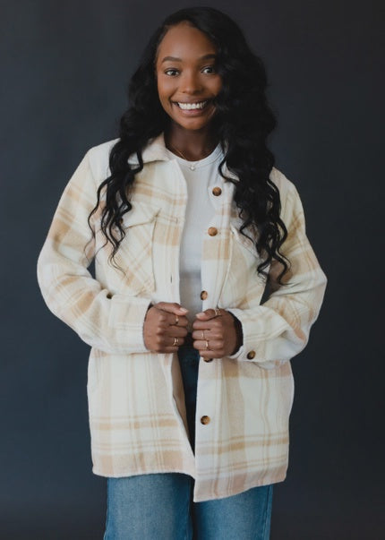 Tan & Cream Plaid Jacket