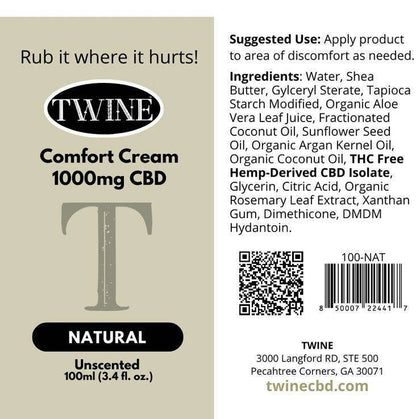 CBD Comfort Cream - Pain Relief Cream - Unscented Natural