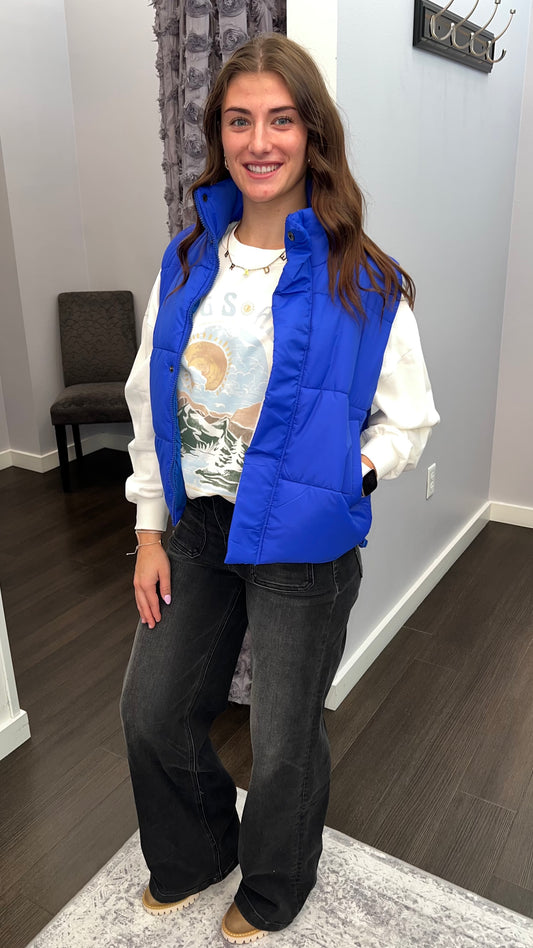 Blue Bolt Puffer Vest