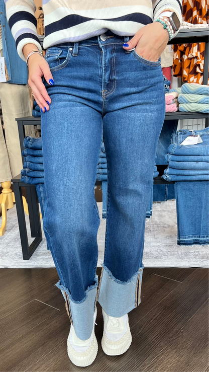 Twist & Shout Wide Cuffed Jeans by Risen