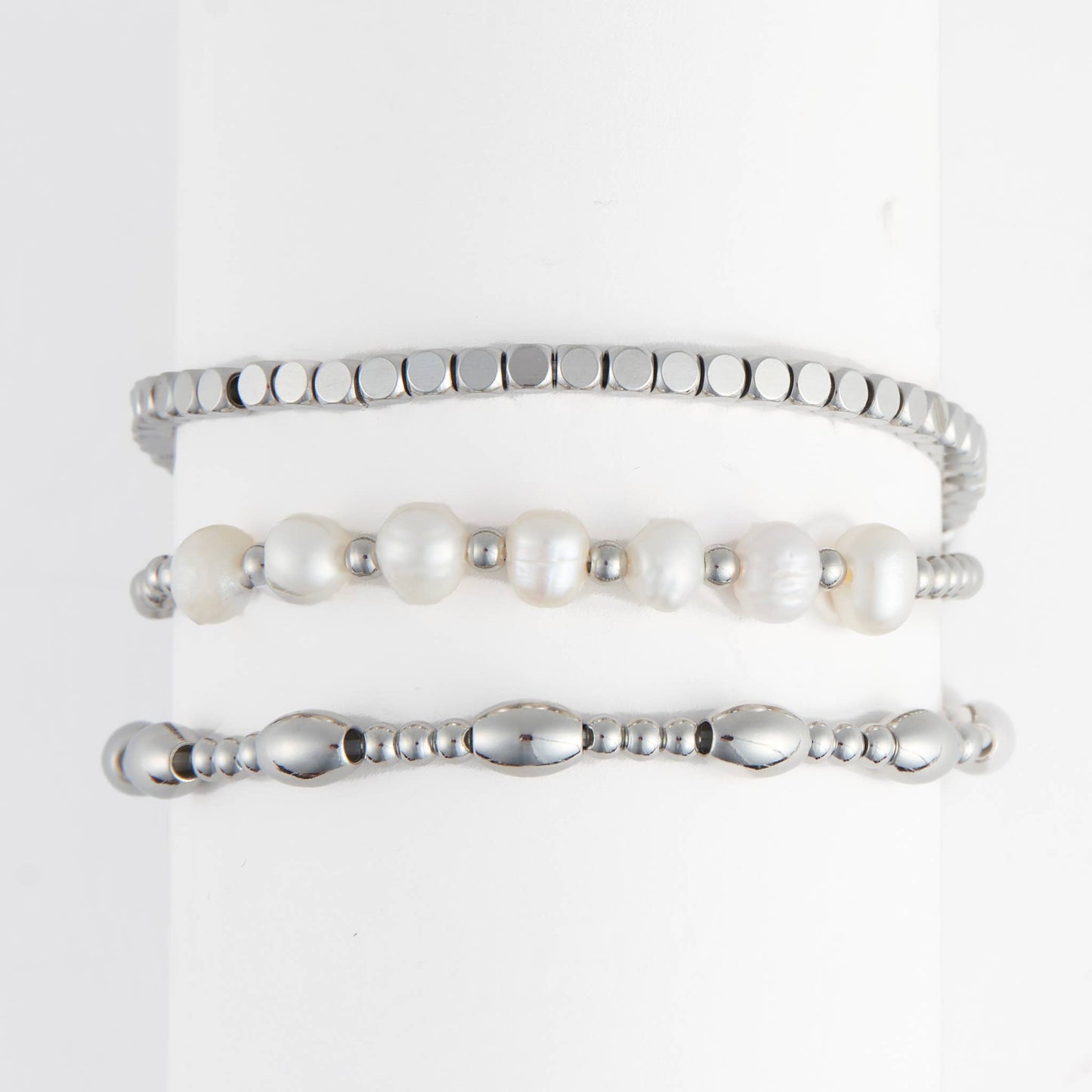 Waterproof Bracelets Narelle Multi Genuine Pearl Stretch Set
