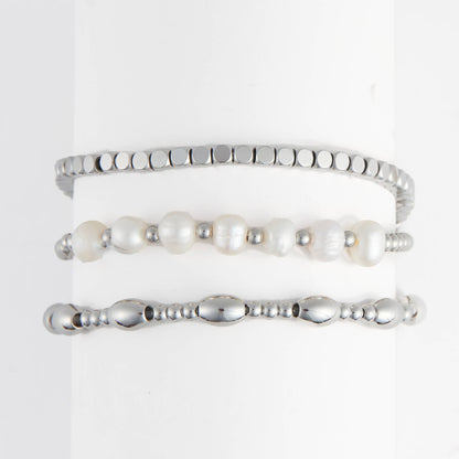Waterproof Bracelets Narelle Multi Genuine Pearl Stretch Set