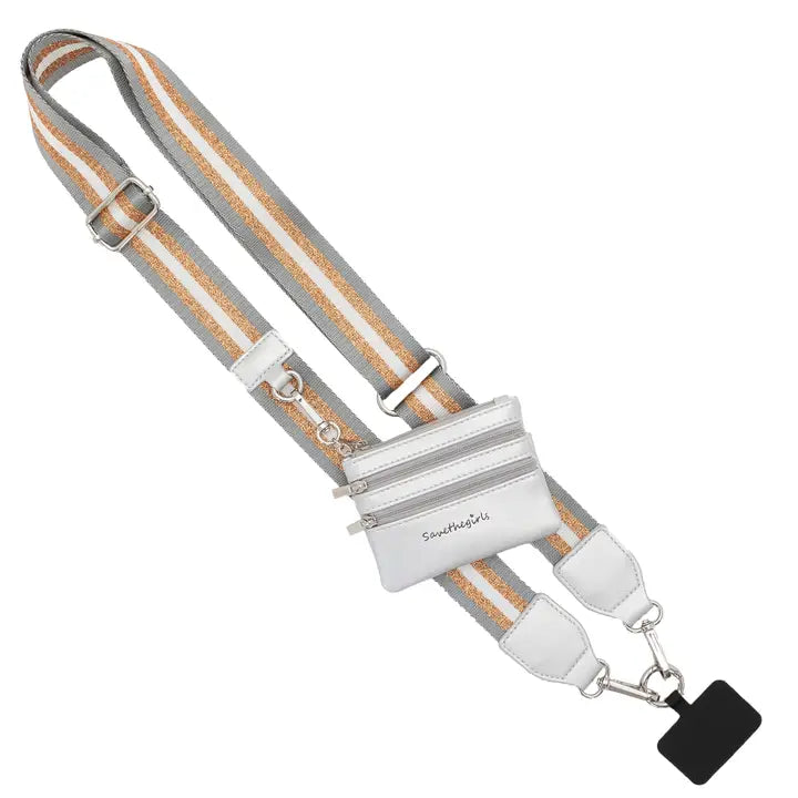 Save The Girls Clip & Go Strap with Pouch - Stripe Collection