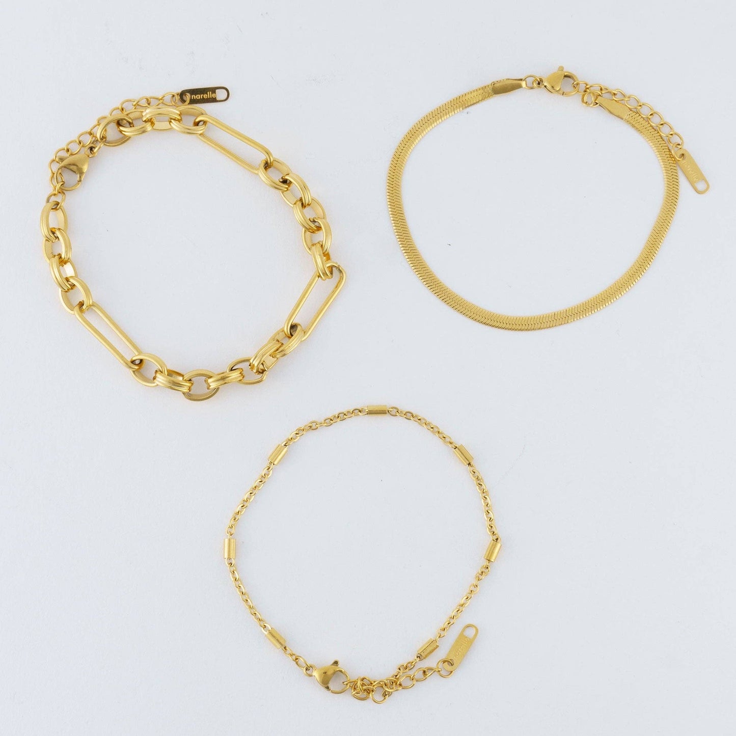 Narelle Waterproof Snake Chain Trio Bracelet Set