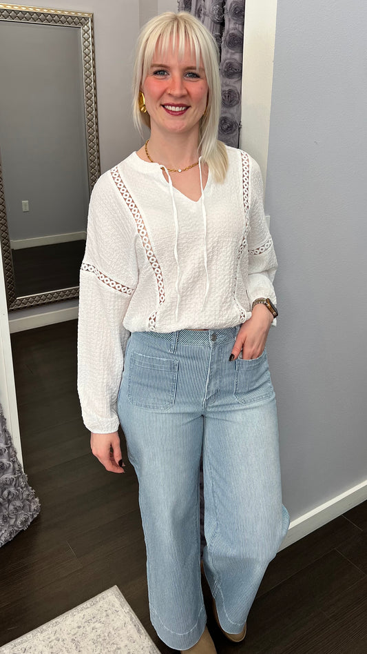 Sunday Sail Pinstripe Jeans by Vervet