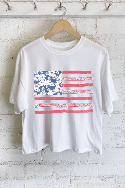 Freedom Blooms Cropped Tee