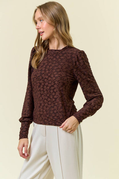 Chocolate Truffle Jacquard Top
