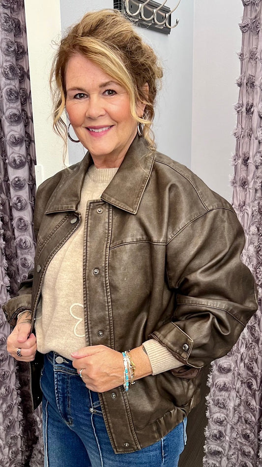 Java Jetset Faux Leather Jacket