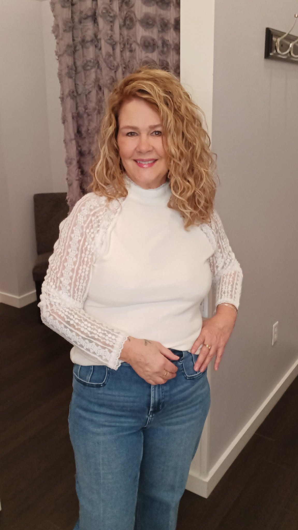 Sweet Serenity Lace Sleeve Top