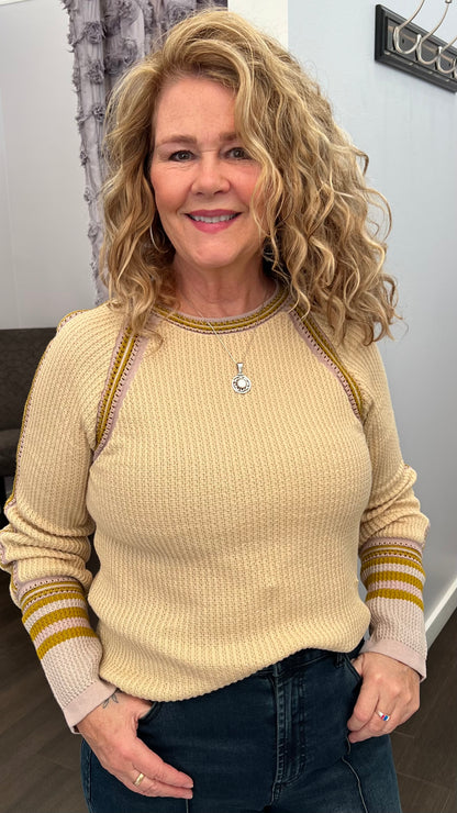 Oatmilk Stripe Sweater Top