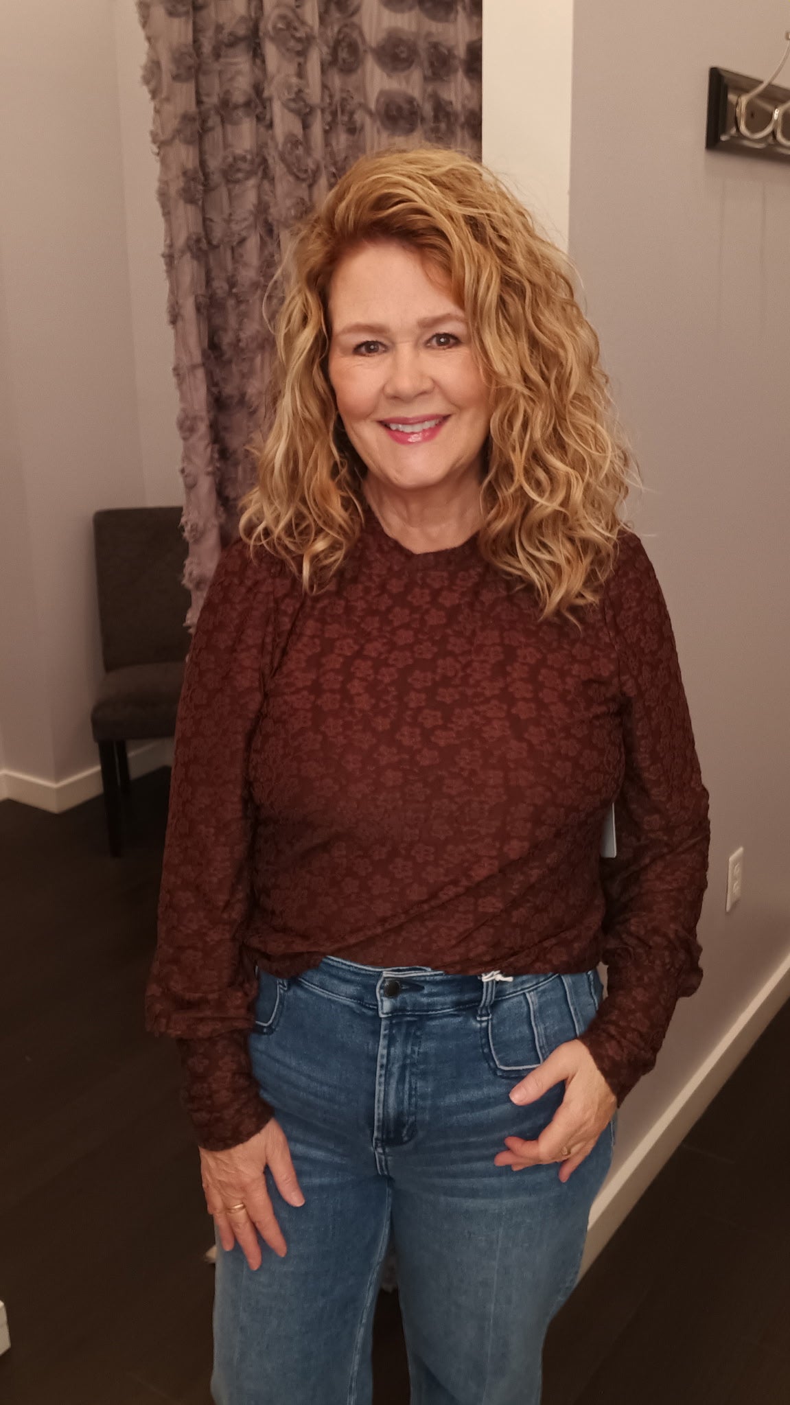 Chocolate Truffle Jacquard Top