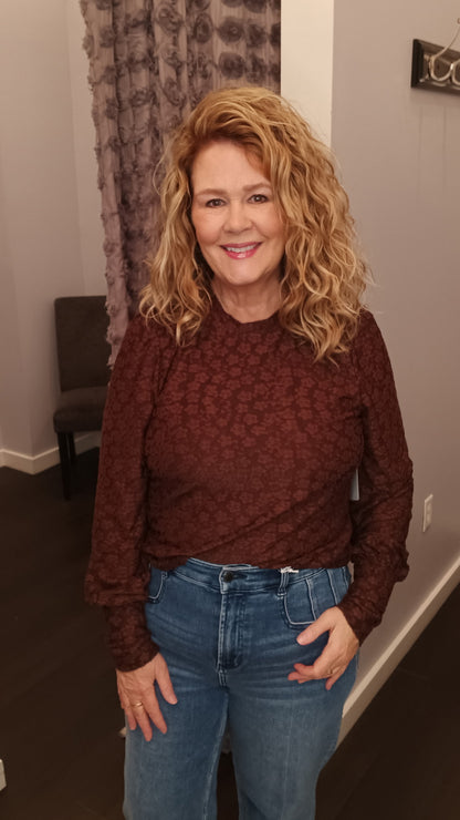 Chocolate Truffle Jacquard Top