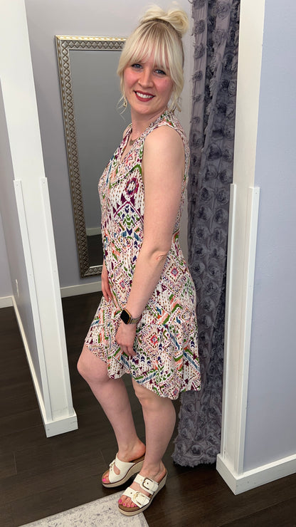 Eliza Dress in Tropical Ikat by Dear John