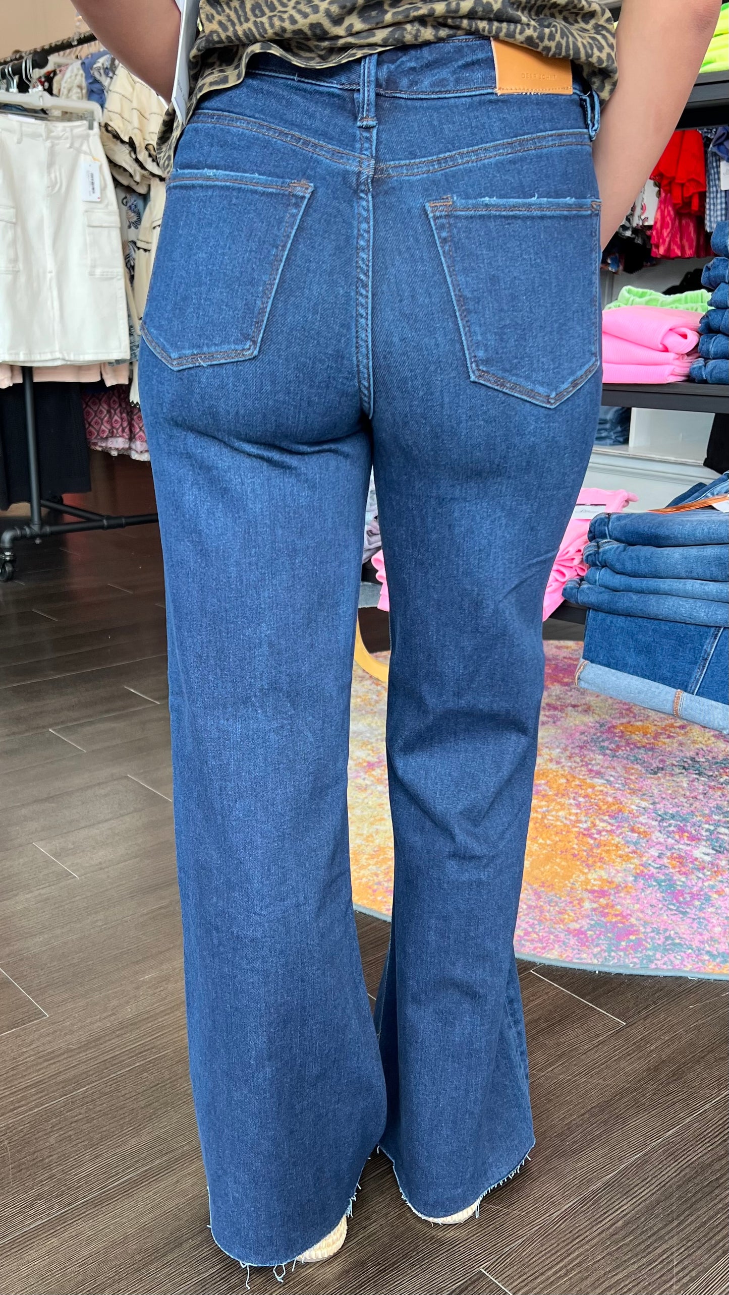 Fiona High Rise Clean Hem in Dark Knight by Dear John