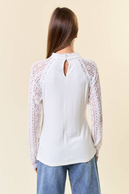 Sweet Serenity Lace Sleeve Top