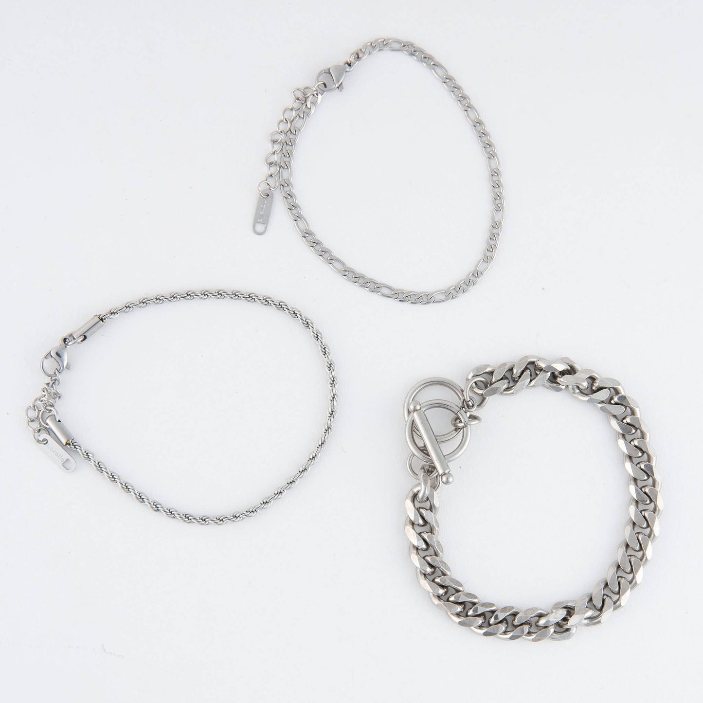 Narelle Waterproof Figaro Chain Trio Bracelet Set