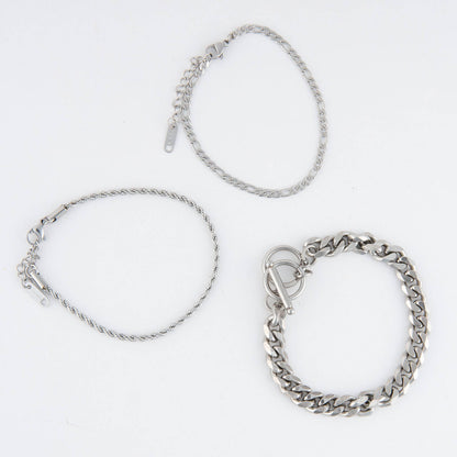 Narelle Waterproof Figaro Chain Trio Bracelet Set