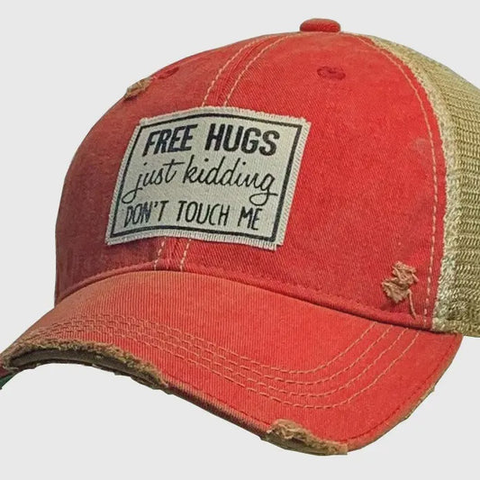 Free Hugs Just Kidding Don't Touch Me Trucker Hat Cap