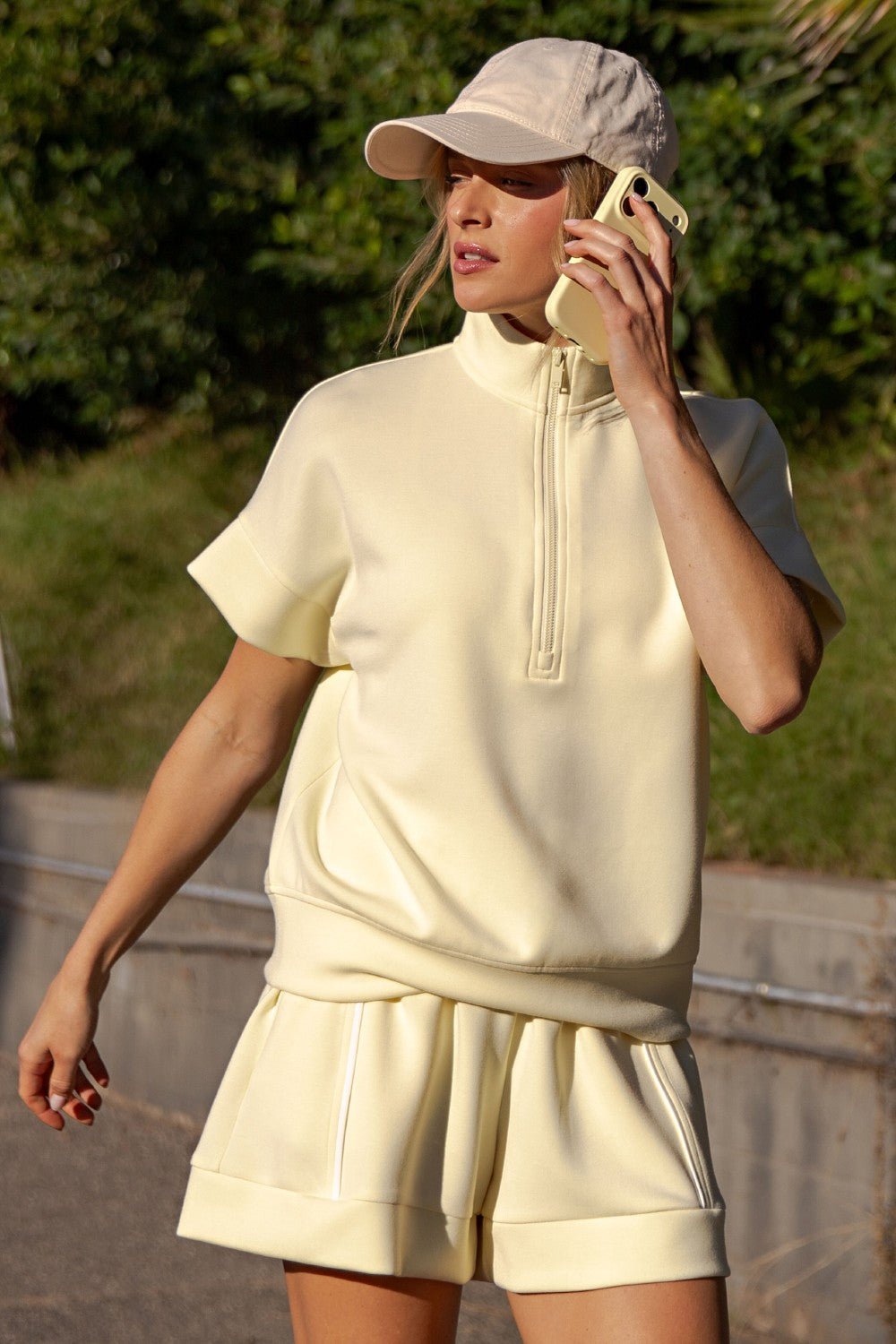 Strawberry Lemonade 1/4 Zip Scuba Top