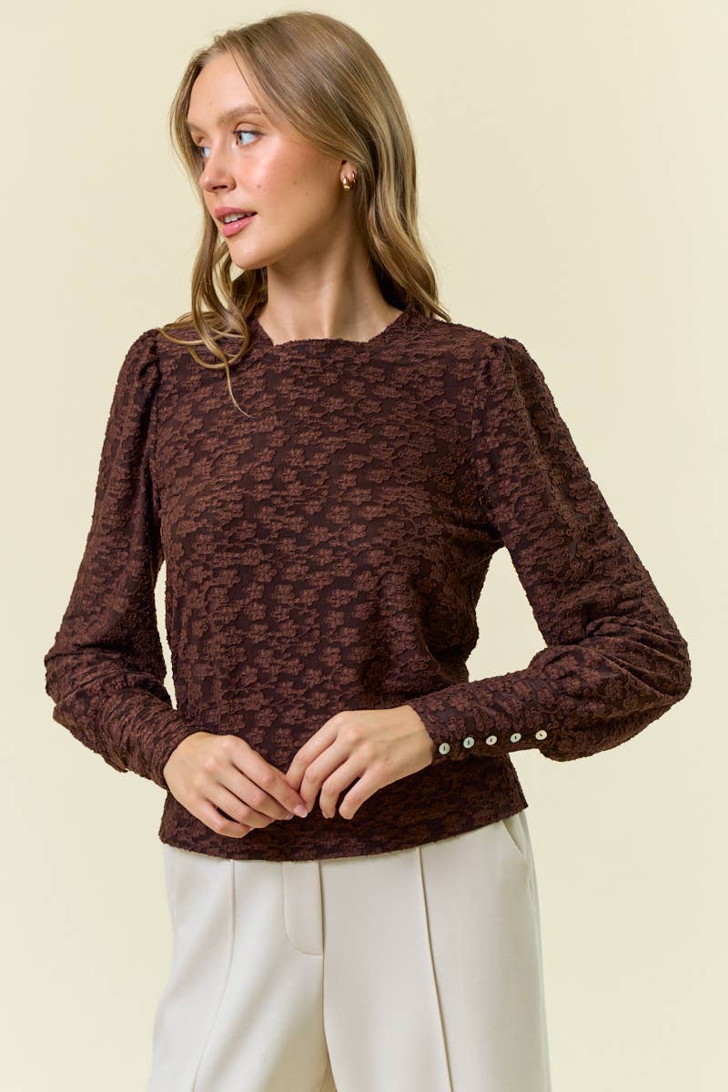Chocolate Truffle Jacquard Top