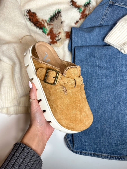 Cali Faux Suede Clog with Braided Trim by Very G