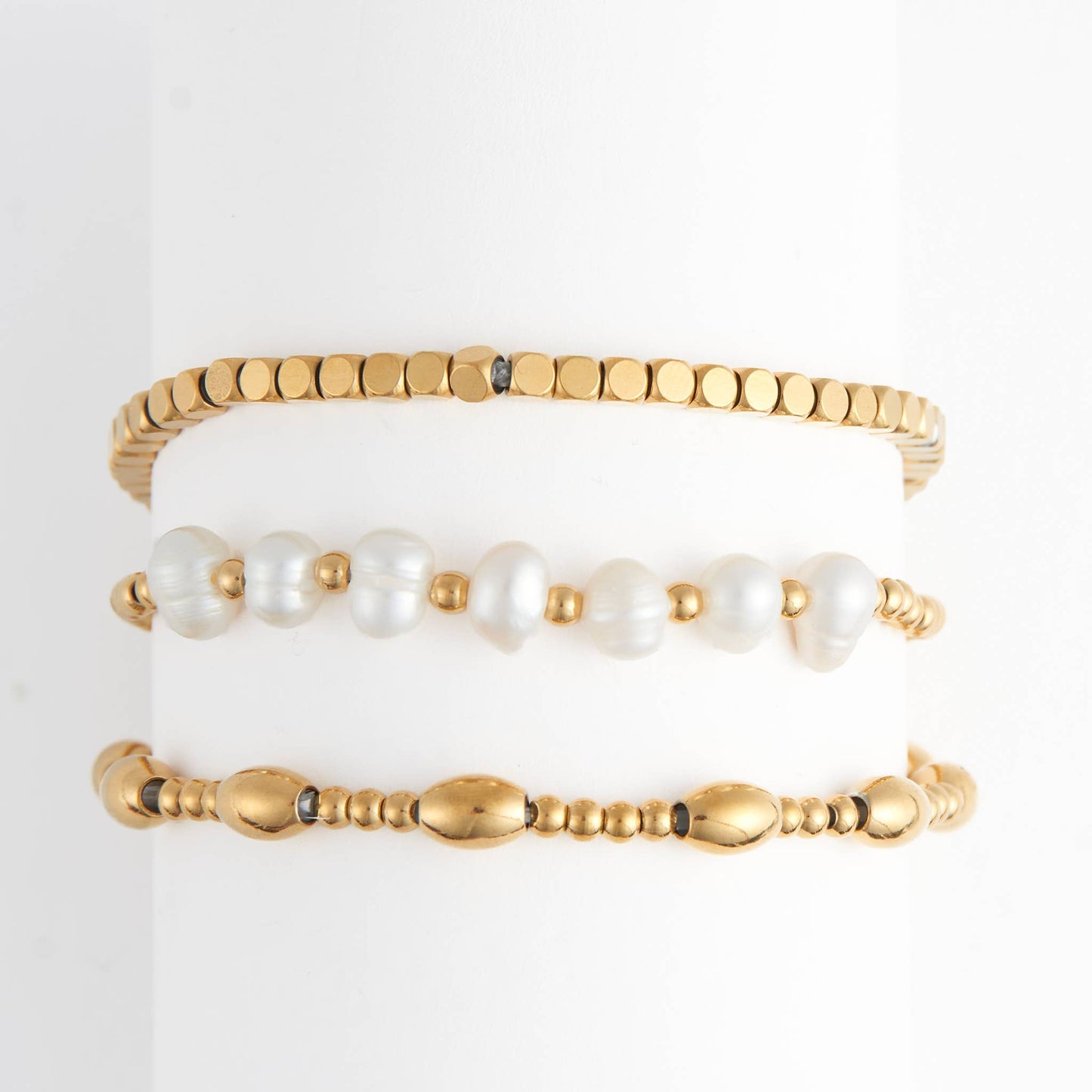 Waterproof Bracelets Narelle Multi Genuine Pearl Stretch Set