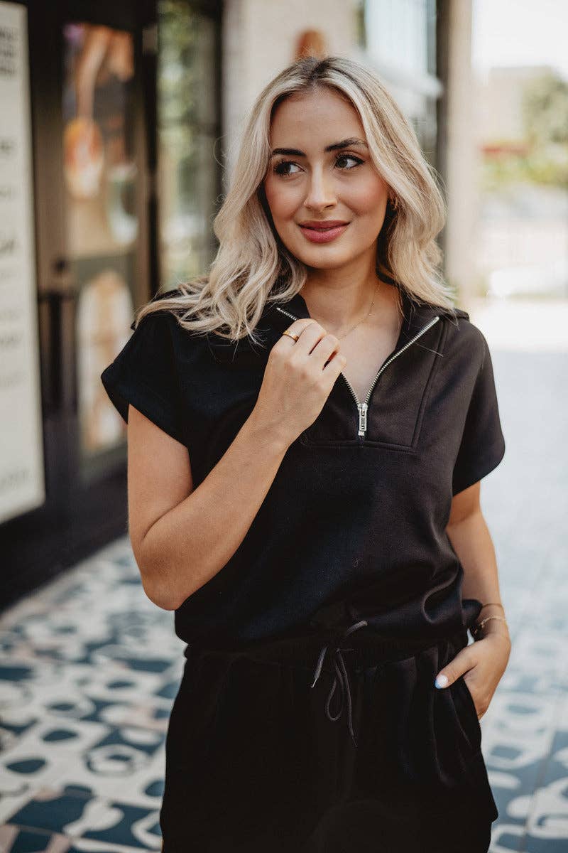 Black Half Zip Scuba Set