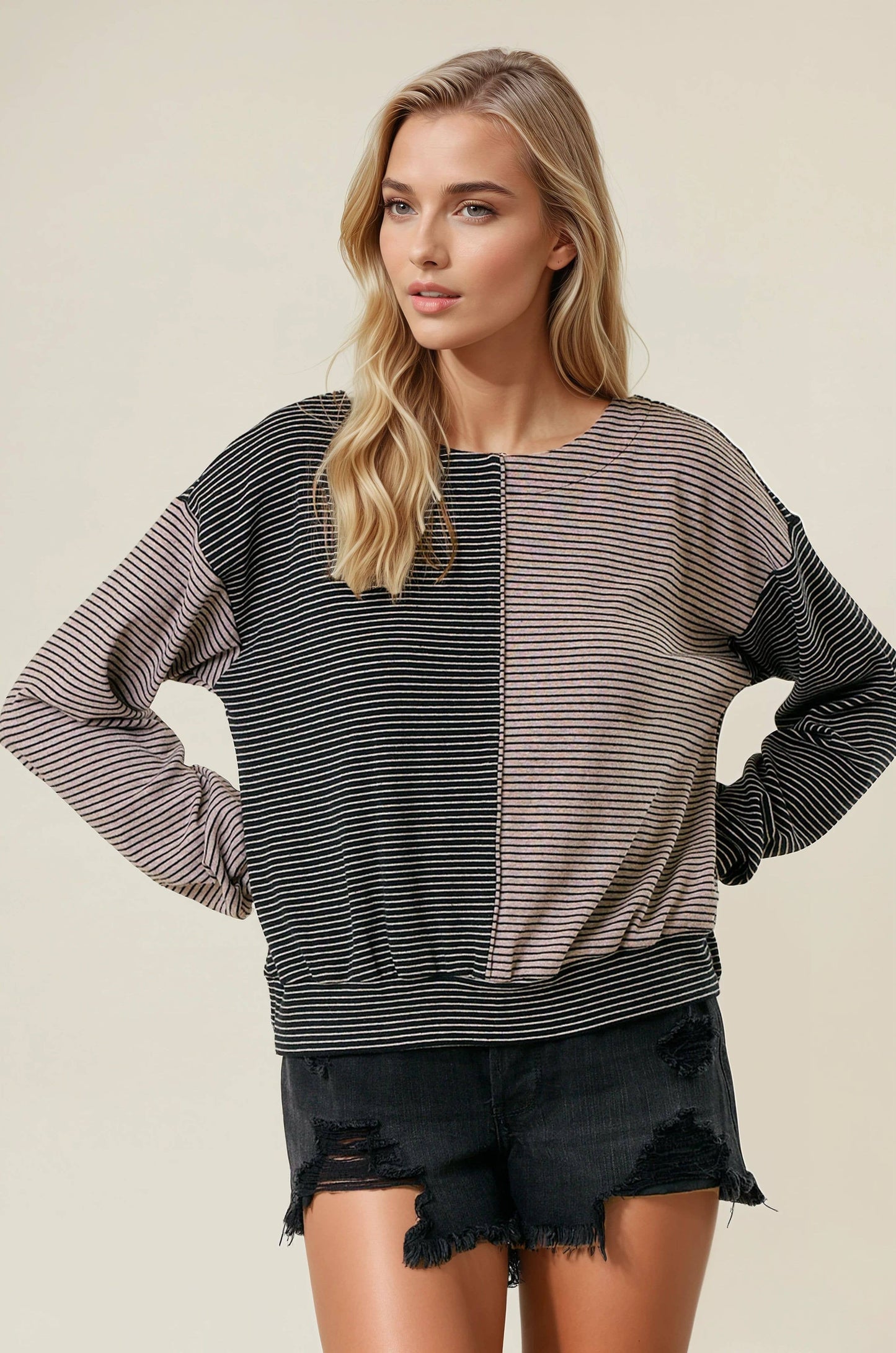 Double Take Stripe Top