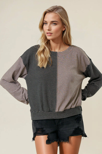 Double Take Stripe Top