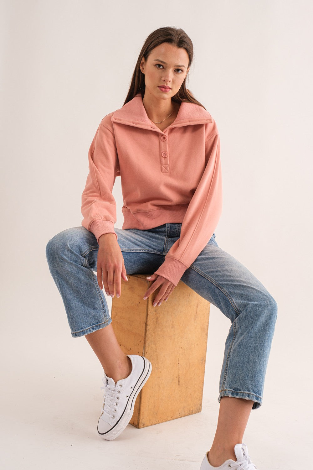 Snowy Rose Weekend Pullover