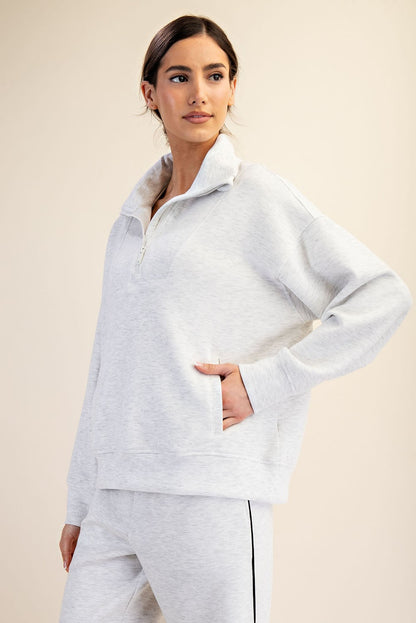 Modal Quarter Zip Mock Neck Pullover