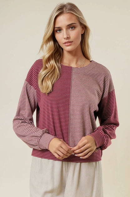 Double Take Stripe Top