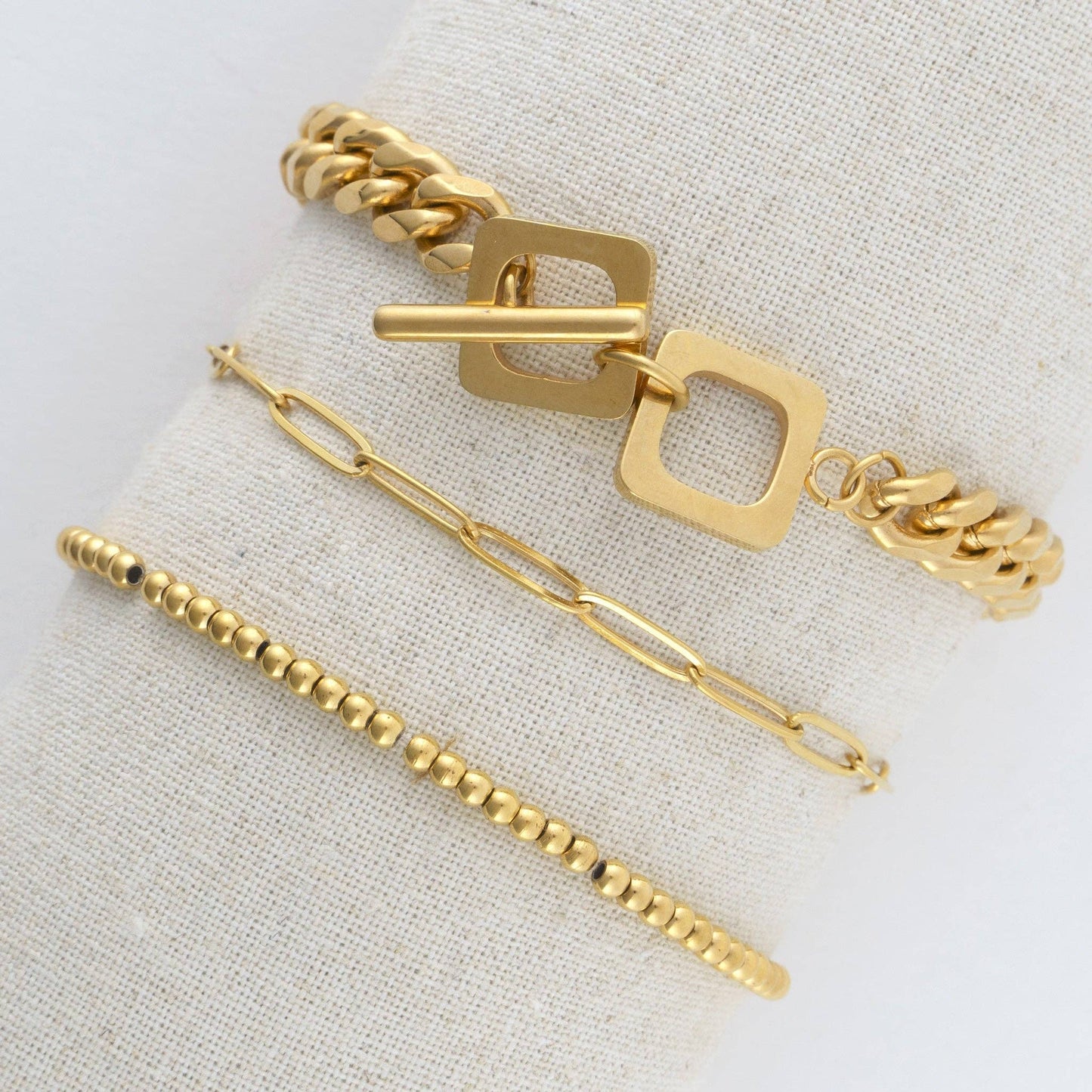 Narelle Waterproof Curb Chain Trio Bracelet Set