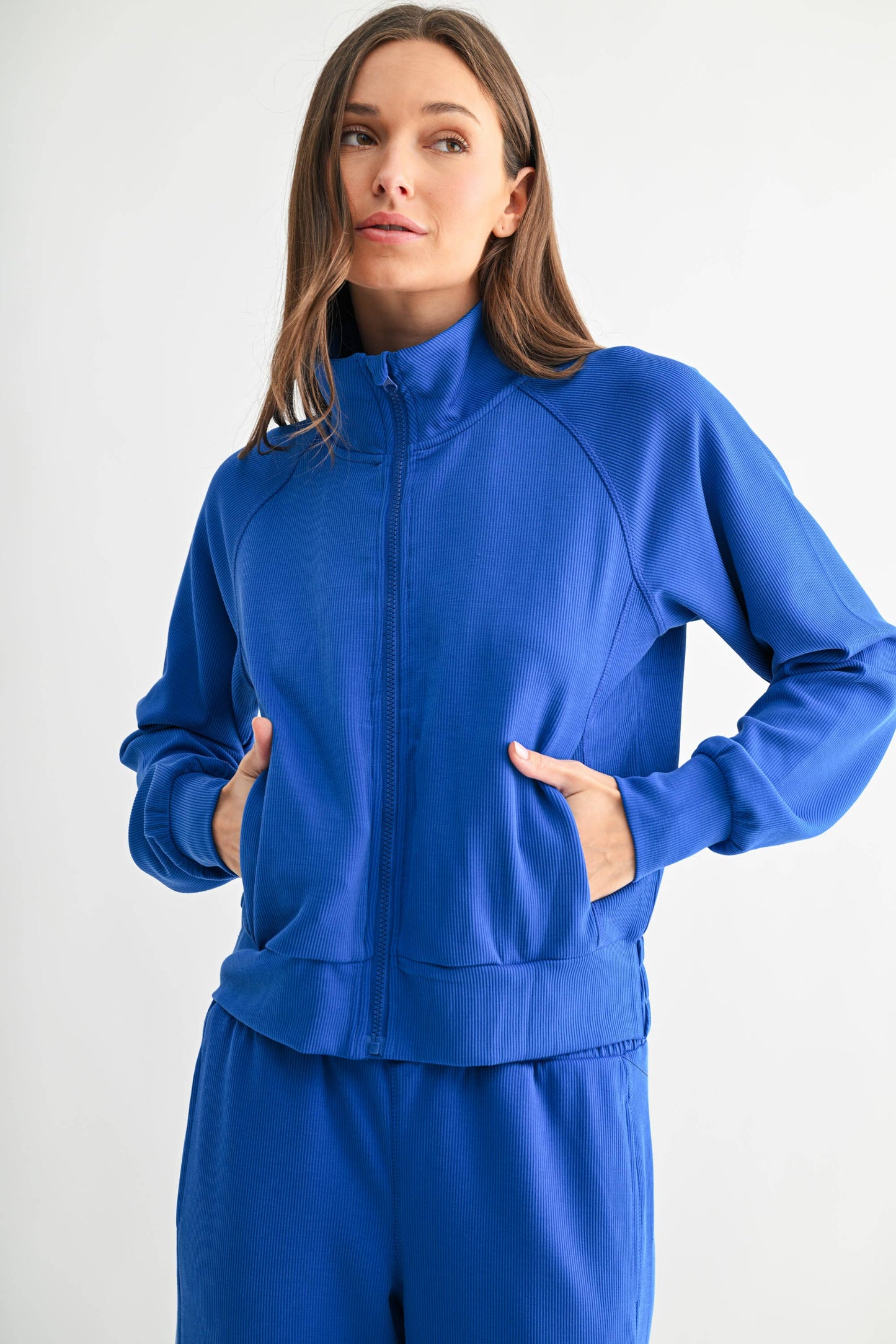 Luxe Sand Wash Rib Zip Jacket my Mono B