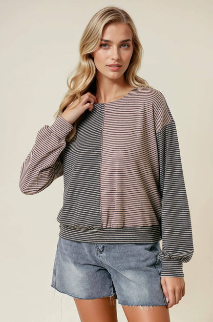 Double Take Stripe Top