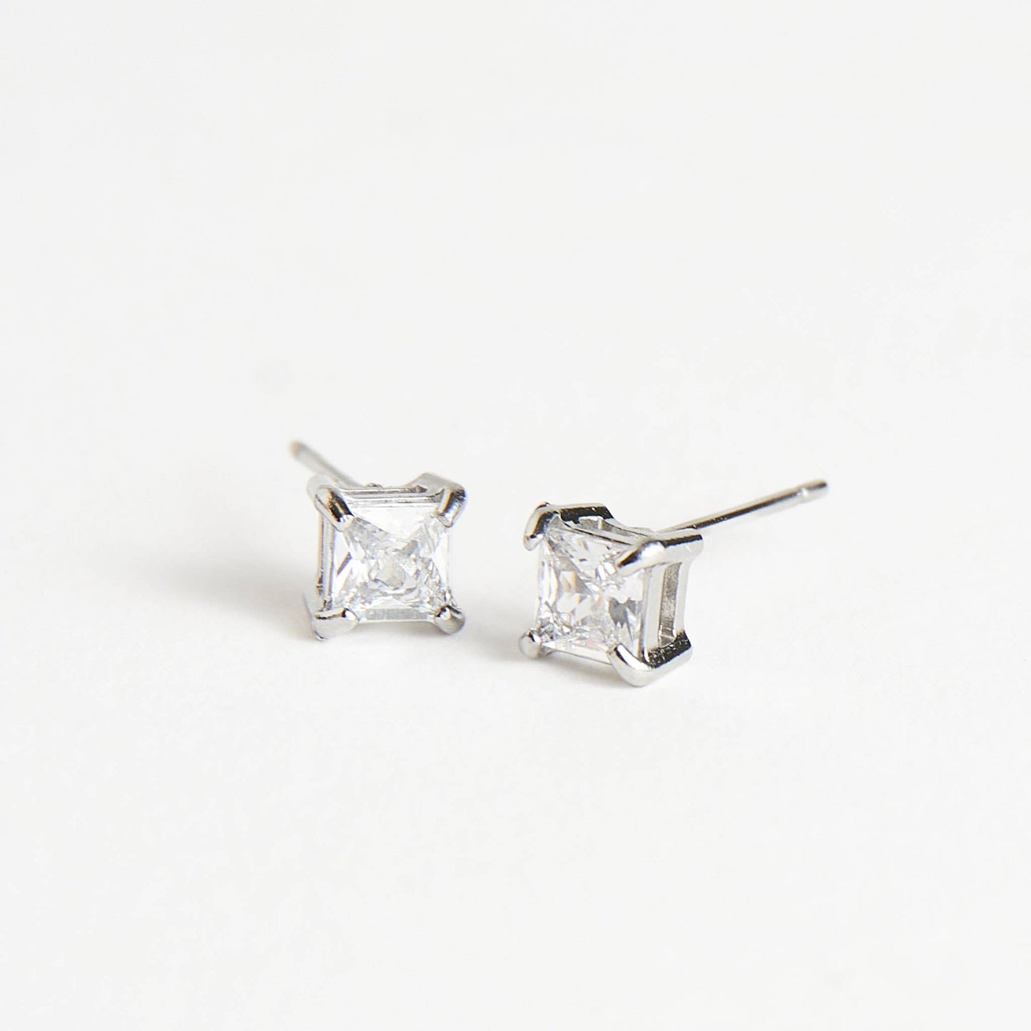 Narelle Waterproof 5mm Square Cubic Zirconia Stud Earrings