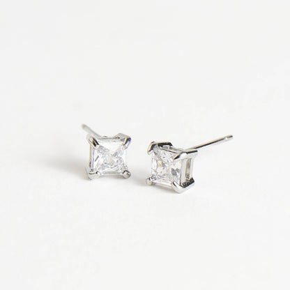 Narelle Waterproof 5mm Square Cubic Zirconia Stud Earrings