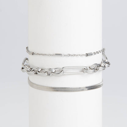 Narelle Waterproof Snake Chain Trio Bracelet Set