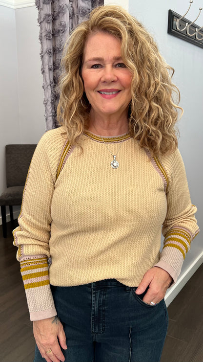 Oatmilk Stripe Sweater Top