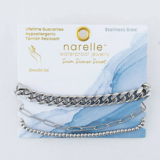 Narelle Waterproof Curb Chain Trio Bracelet Set